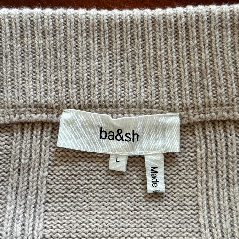 ba&sh Maisie Wool Cotton Knit Midi Skirt Beige Women’s Size Large - Picture 10 of 15